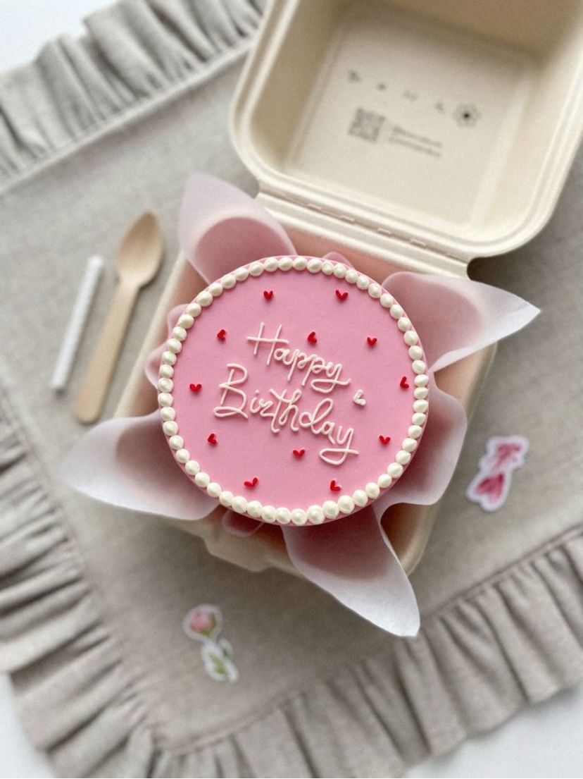 Aesthetic Pink Bento Cake
