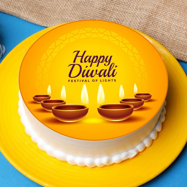 Happy Diwali Diya Cake