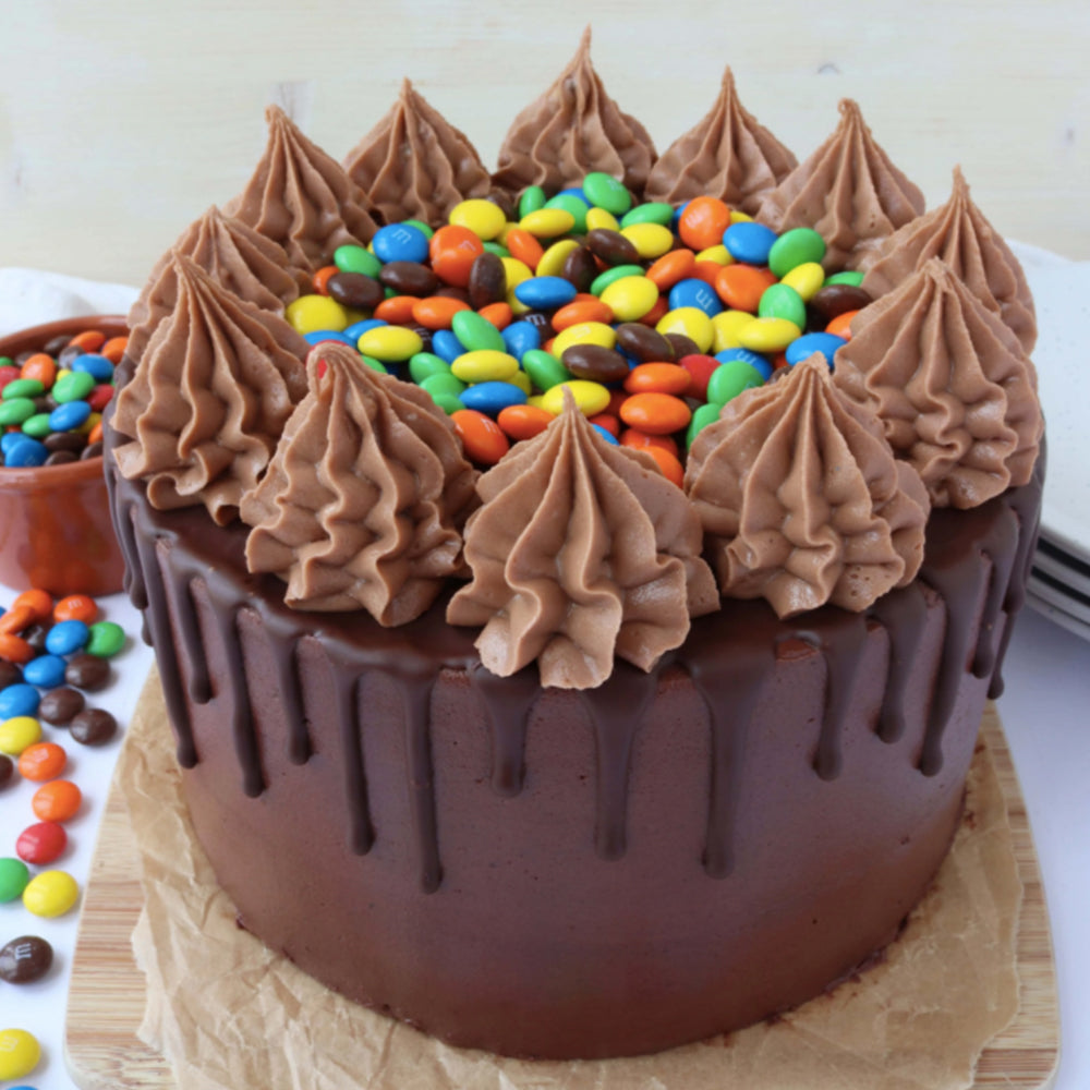 Chocolate Drip M&amp;M cake