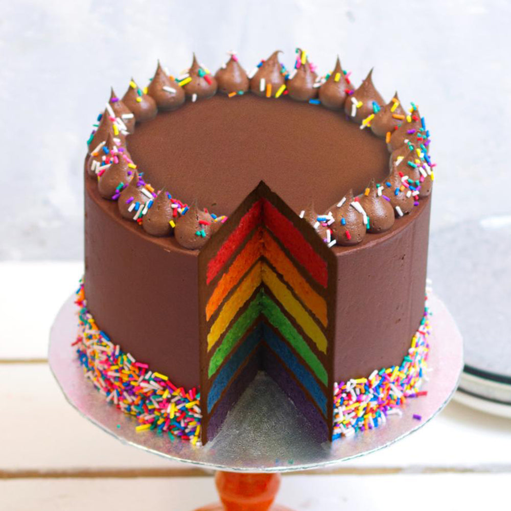 Chocolate rainbow cake