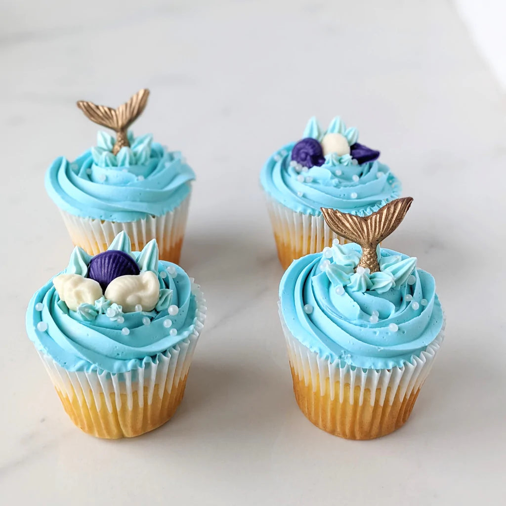 Blue &amp; Delish Mermaid Cupcakes