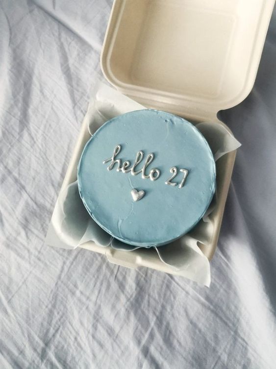 Pastel Blue Bento Cake
