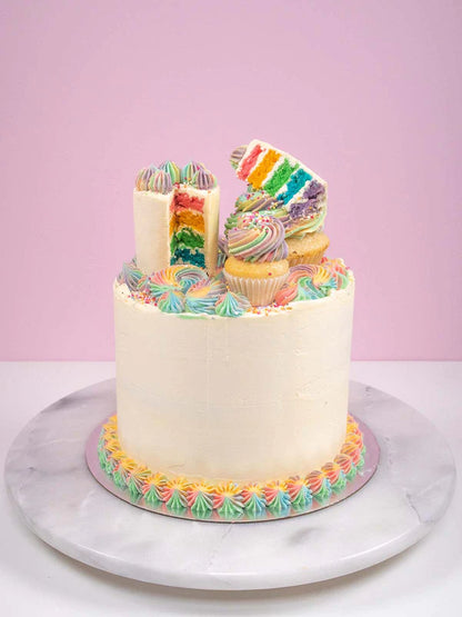 Rainbow Cupcake Burst Cake