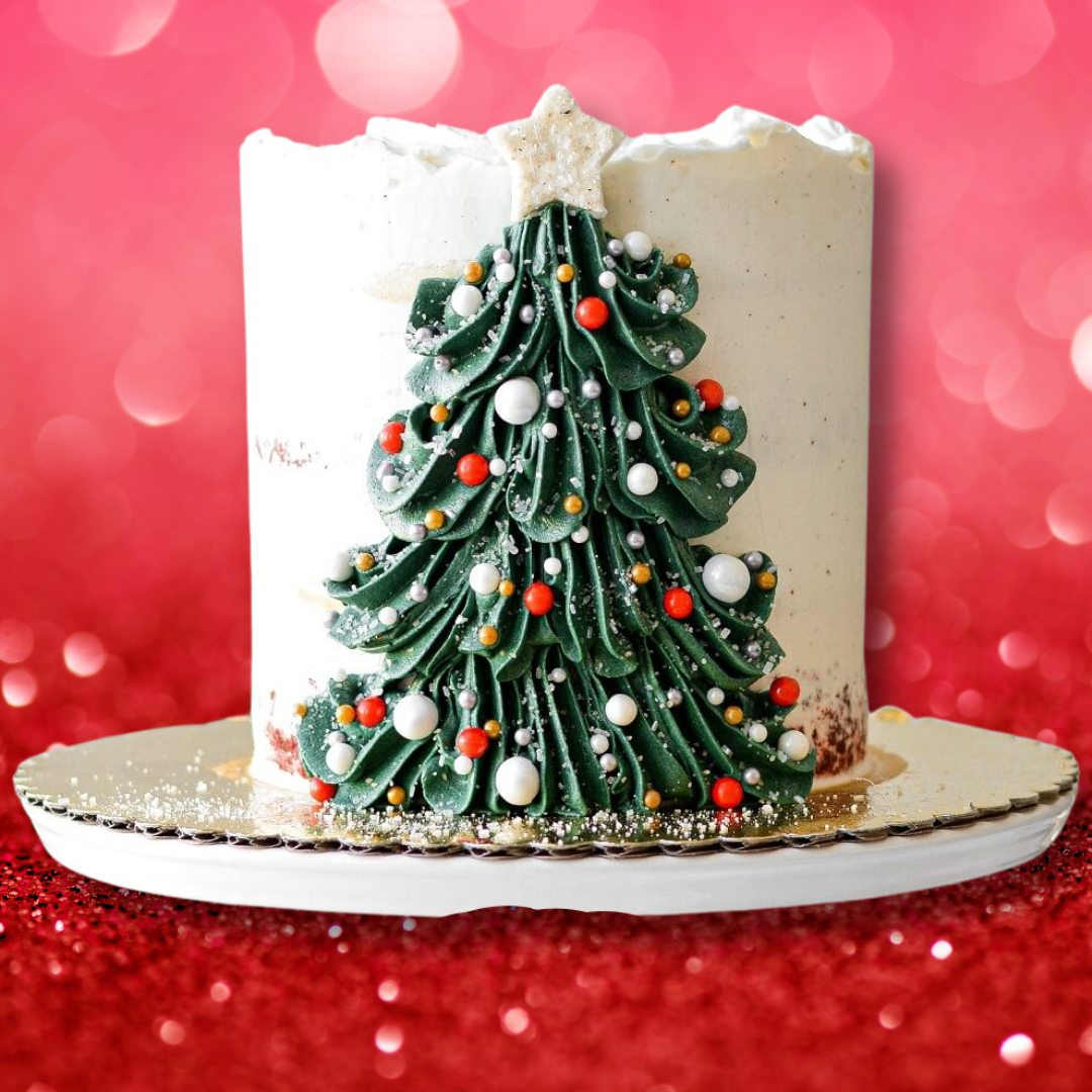 Minimal Christmas tree cake