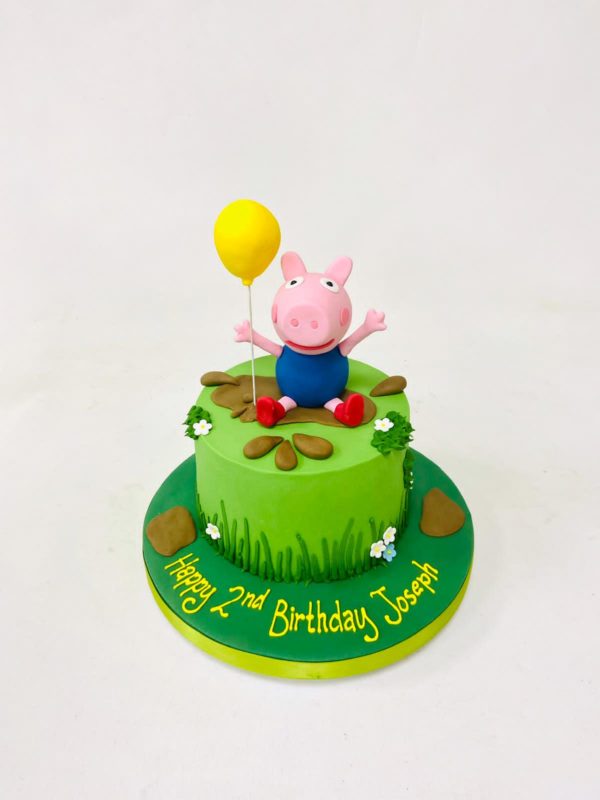 Peppa Pig w/ Her Balloon Birthday Cake