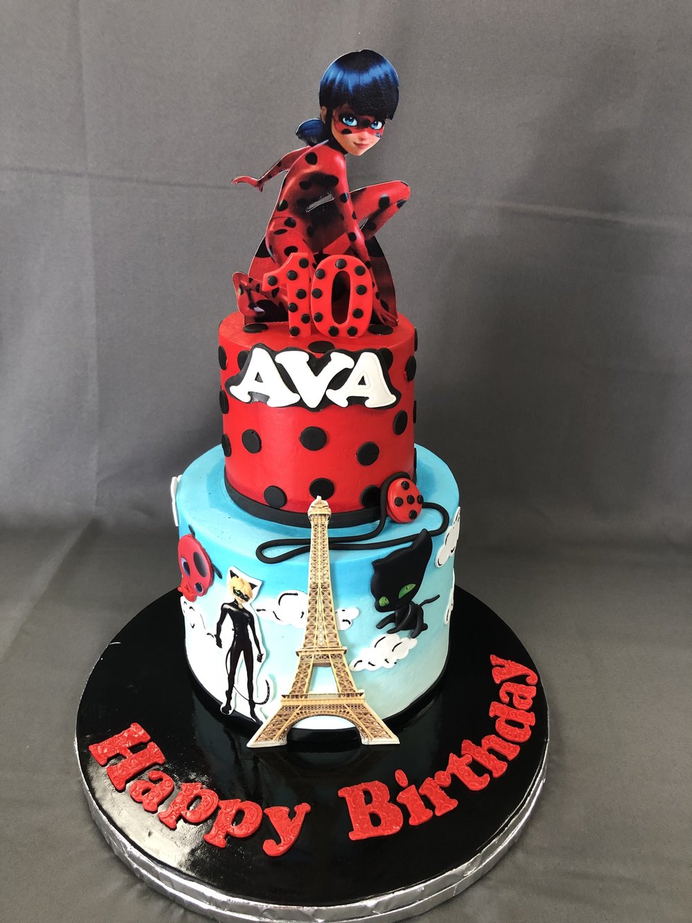 Ladybug On Mission with Cat Noir Miraculous Cake