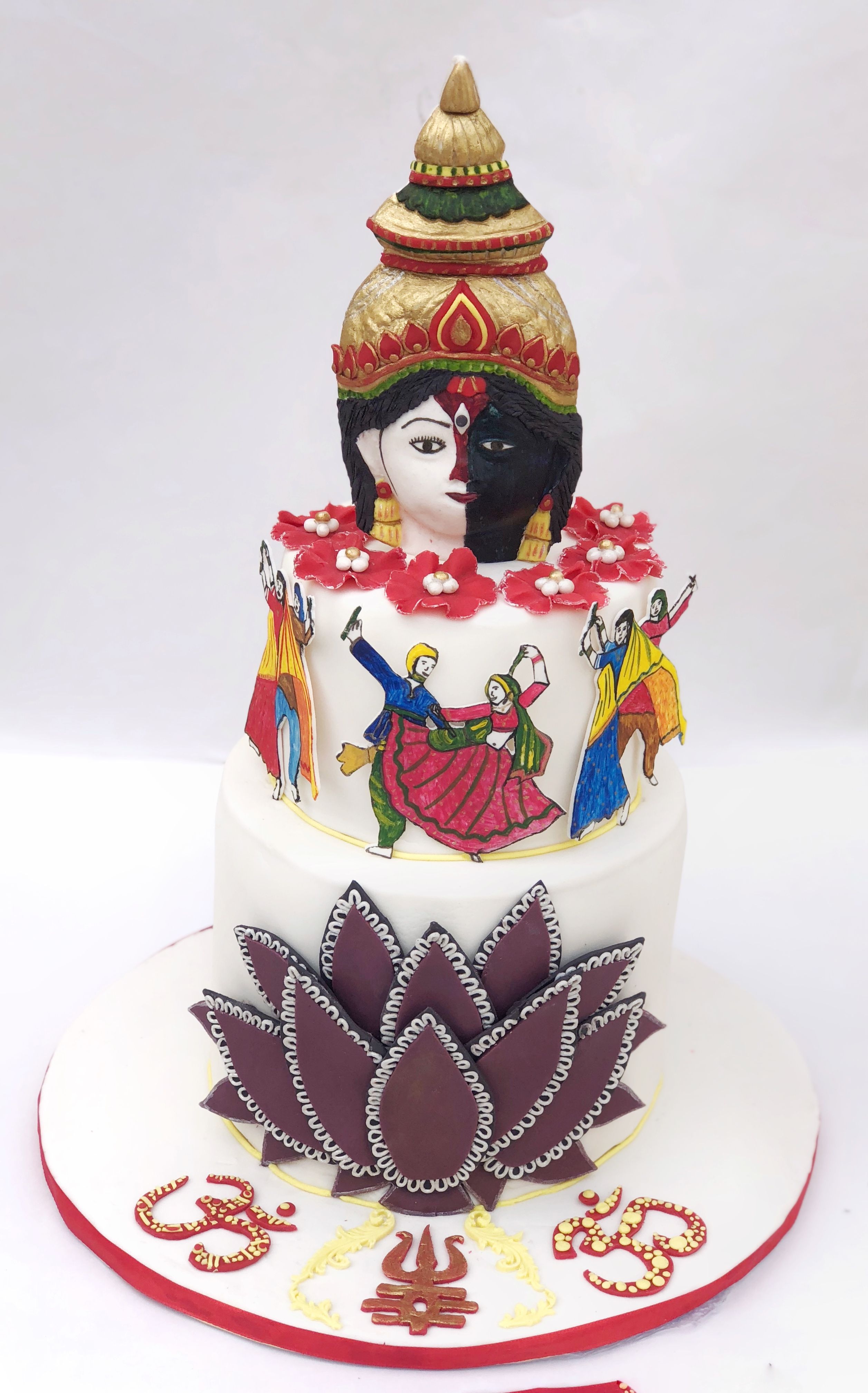 Shubh Navratri &amp; Auspicious Triple Layered Cake - 4KG