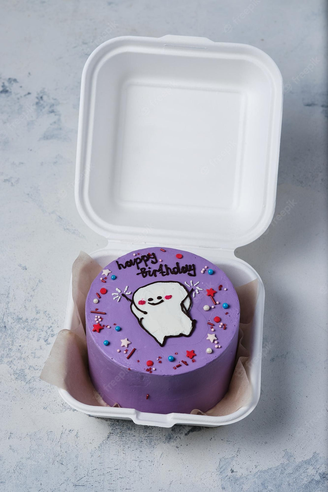 Cute & Funny Bento Cake with Cartoon w/ Sprinkles