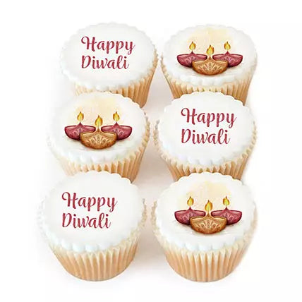 Simple Happy Diwali Cupcakes