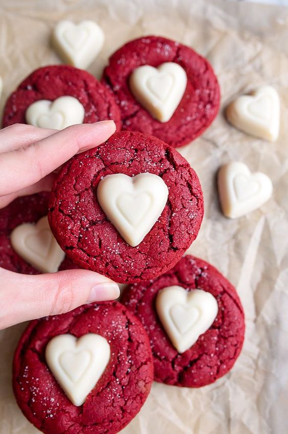 Red Velvet Heart Cookies