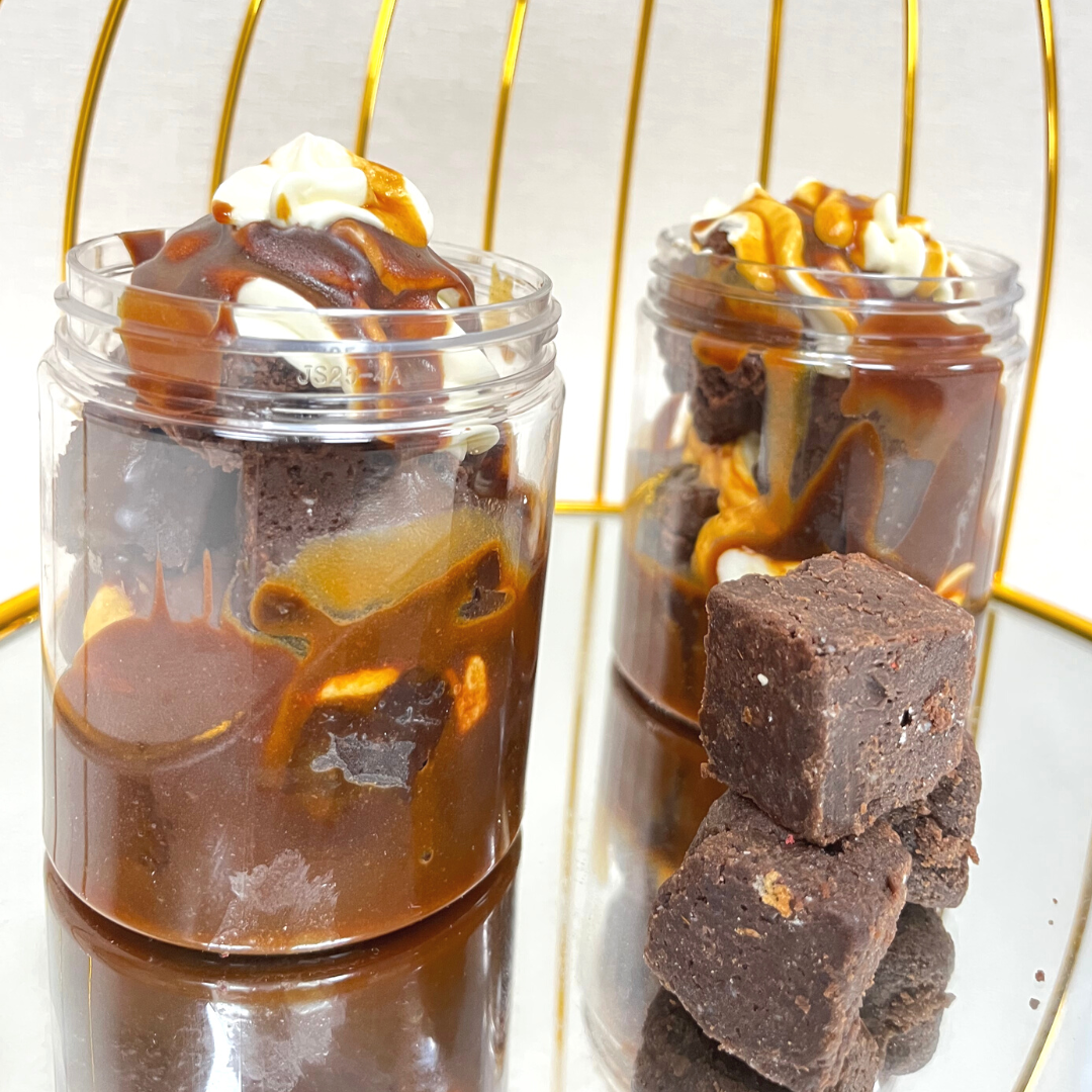 Brownie Caramel Madness (Jar Desserts)