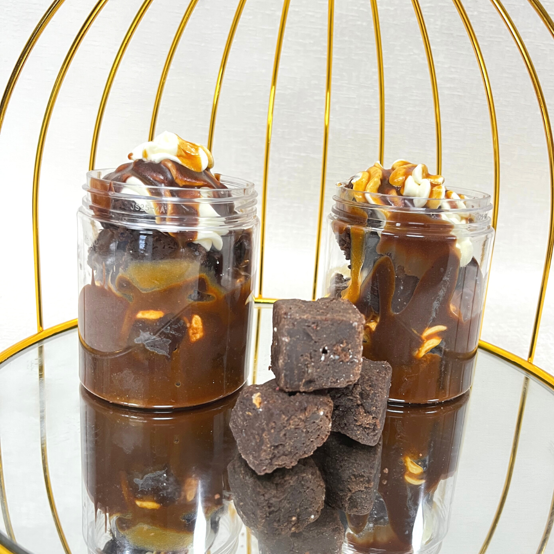 Brownie Caramel Madness (Jar Desserts)